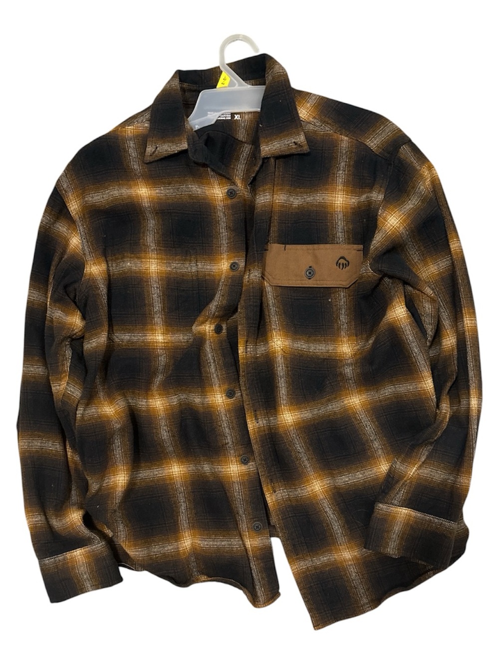 Wolverine Men's Black and Brown Plaid Button-Down Shirt